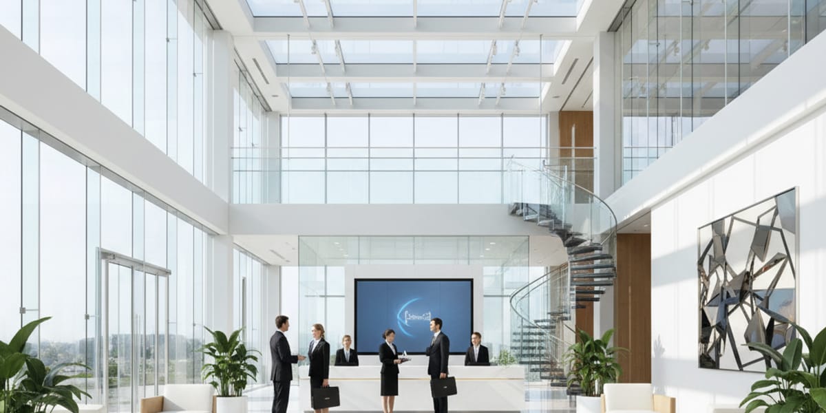 Clean commercial office lobby