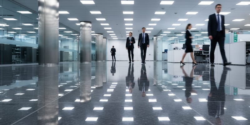 Polished office floor